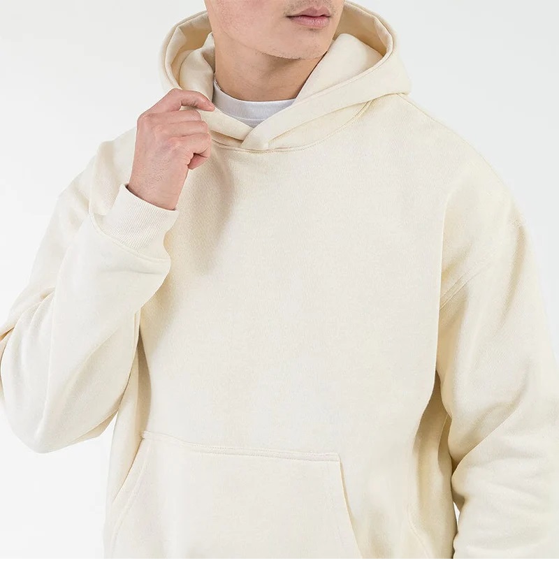 Cream Color Men Hoodie