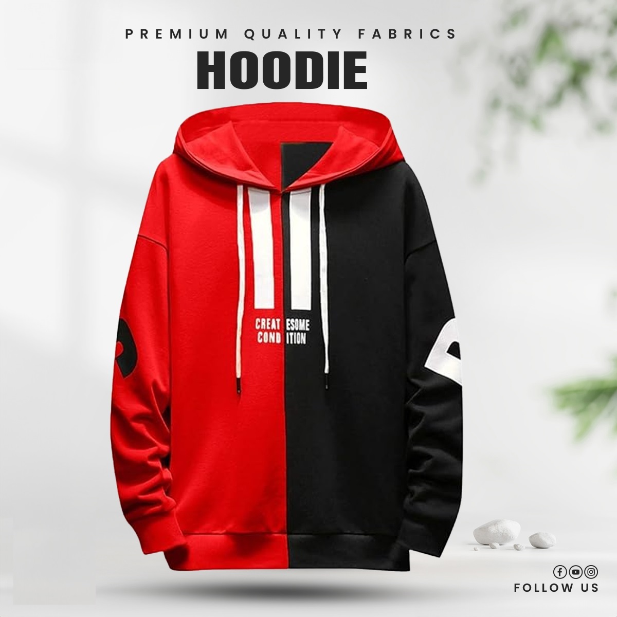 Red and black Hoodie For Man