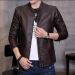 Stylis Cofee Color PU Leather Jacket