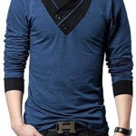 V-Neck Cotton Long Sleeve T-Shirt